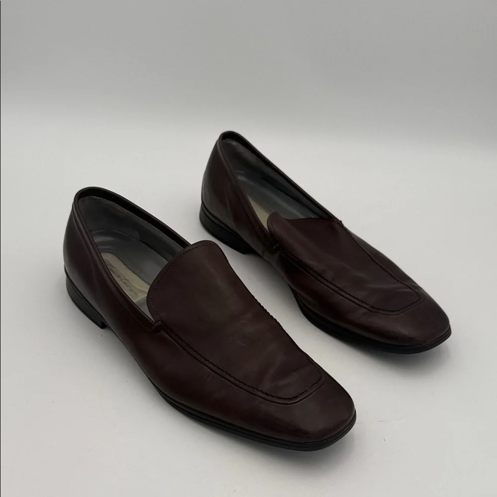 Kenneth Cole Dark Brown Leather Slip-On Loafers men 13M casual office retro Y2K
